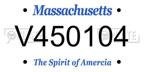V450104 Massachusetts License Plate