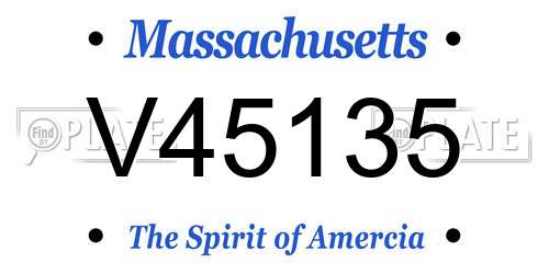 V45135 Massachusetts License Plate