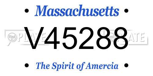 V45288 Massachusetts License Plate