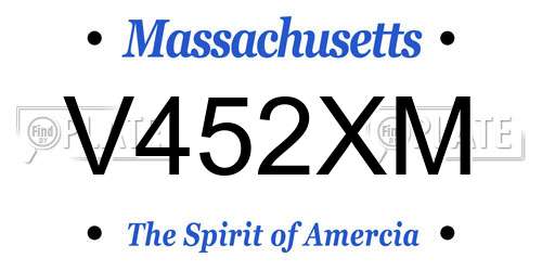 V452XM Massachusetts License Plate