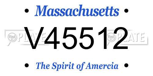 V45512 Massachusetts License Plate