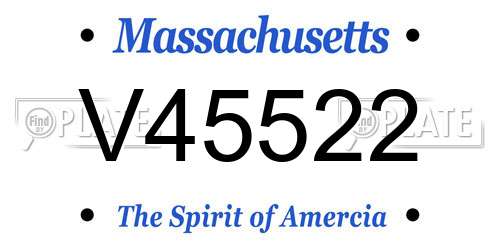 V45522 Massachusetts License Plate
