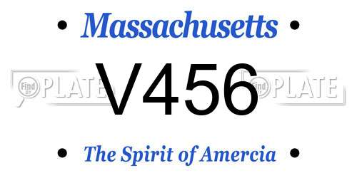 V456 Massachusetts License Plate