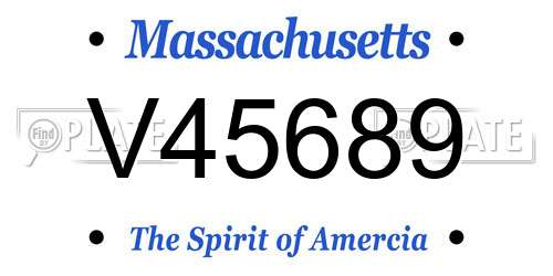 V45689 Massachusetts License Plate