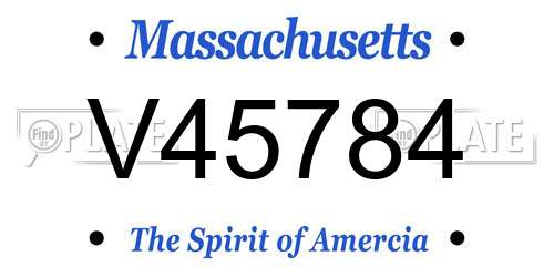 V45784 Massachusetts License Plate