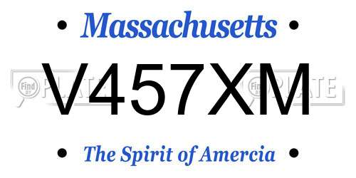 V457XM Massachusetts License Plate