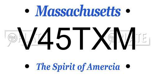 V45TXM Massachusetts License Plate