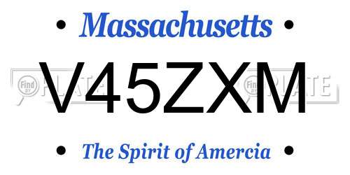 V45ZXM Massachusetts License Plate