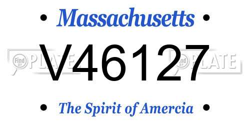 V46127 Massachusetts License Plate