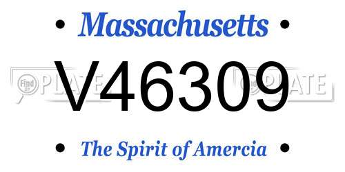 V46309 Massachusetts License Plate
