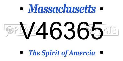 V46365 Massachusetts License Plate