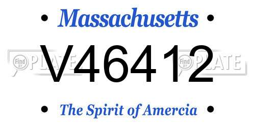 V46412 Massachusetts License Plate
