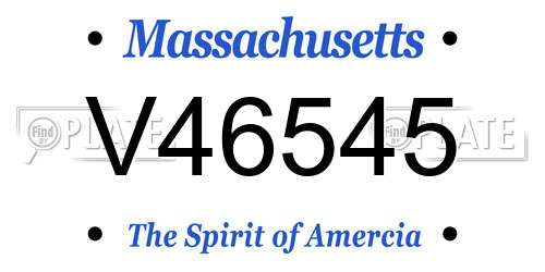V46545 Massachusetts License Plate