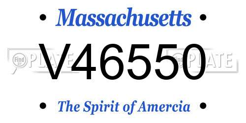 V46550 Massachusetts License Plate