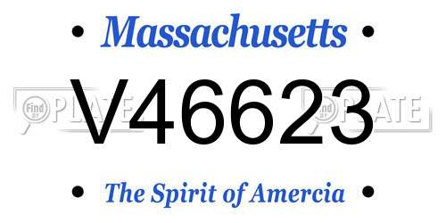 V46623 Massachusetts License Plate