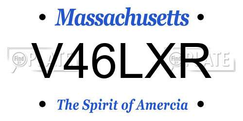 V46LXR Massachusetts License Plate