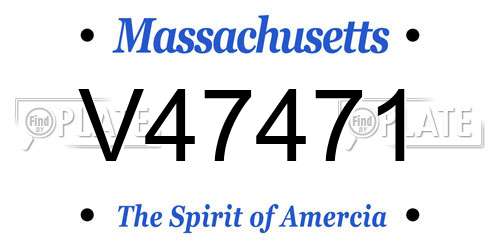 V47471 Massachusetts License Plate