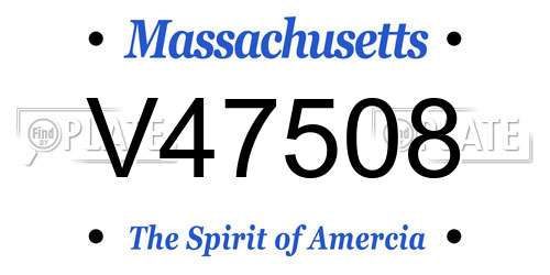 V47508 Massachusetts License Plate