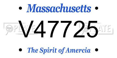 V47725 Massachusetts License Plate
