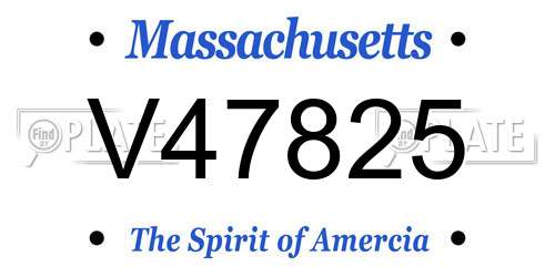 V47825 Massachusetts License Plate