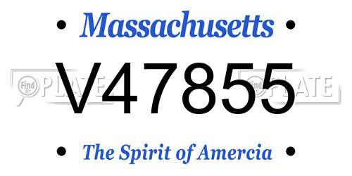 V47855 Massachusetts License Plate