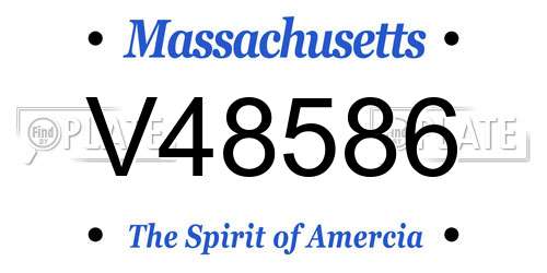 V48586 Massachusetts License Plate