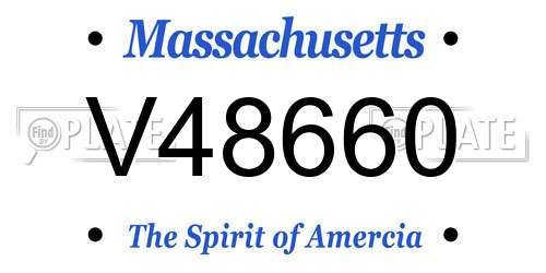 V48660 Massachusetts License Plate