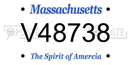 V48738 Massachusetts License Plate