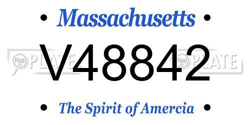 V48842 Massachusetts License Plate