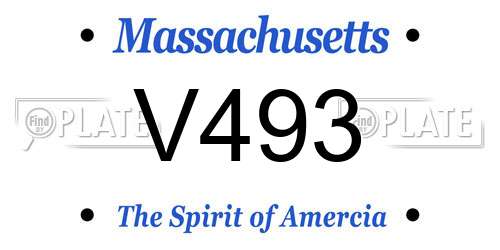 V493 Massachusetts License Plate