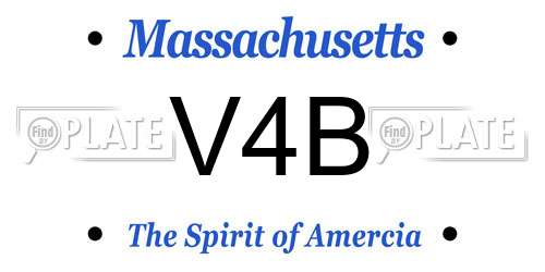 V4B Massachusetts License Plate