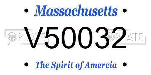 V50032 Massachusetts License Plate