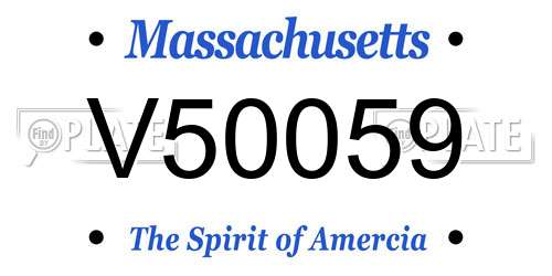 V50059 Massachusetts License Plate