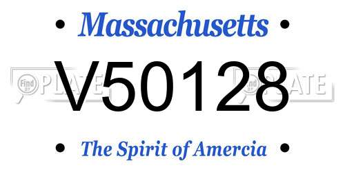 V50128 Massachusetts License Plate