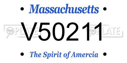 V50211 Massachusetts License Plate