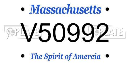 V50992 Massachusetts License Plate