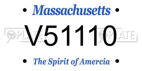 V51110 Massachusetts License Plate