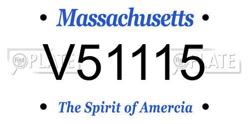 V51115 Massachusetts License Plate
