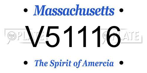 V51116 Massachusetts License Plate