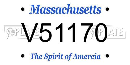 V51170 Massachusetts License Plate