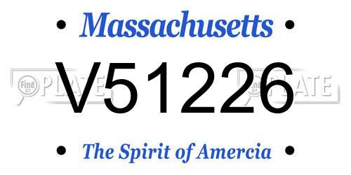 V51226 Massachusetts License Plate