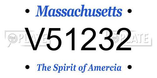 V51232 Massachusetts License Plate