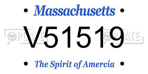 V51519 Massachusetts License Plate