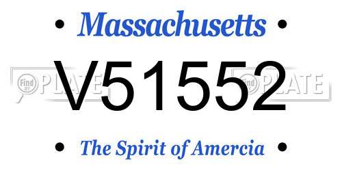V51552 Massachusetts License Plate