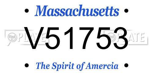 V51753 Massachusetts License Plate