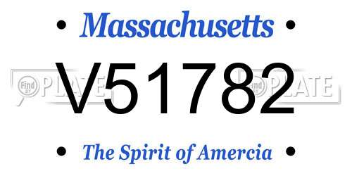 V51782 Massachusetts License Plate
