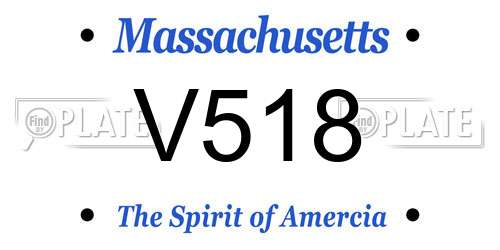 V518 Massachusetts License Plate