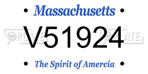 V51924 Massachusetts License Plate