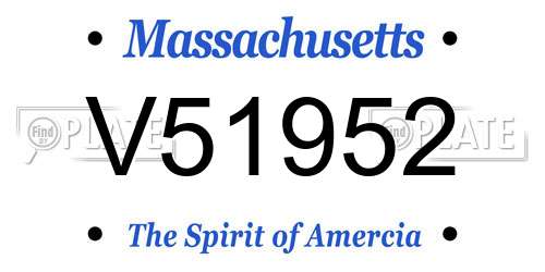 V51952 Massachusetts License Plate