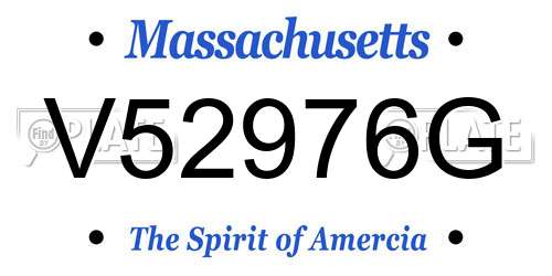 V52976G Massachusetts License Plate